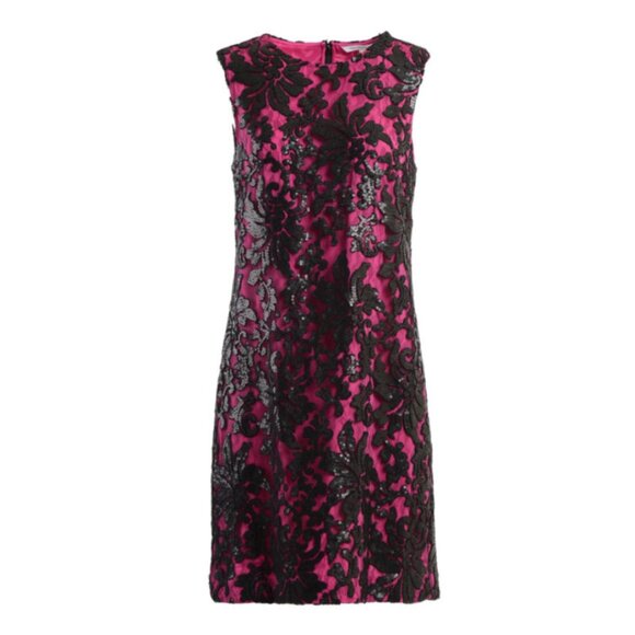 Diane von Furstenberg 'Kaleb' Embellished Shift Dress Black/Hot Orchid - Picture 4 of 16